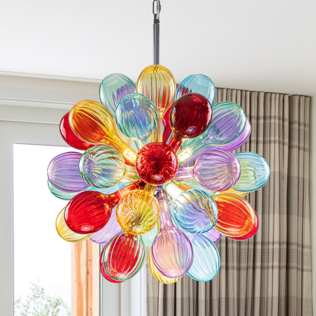 Crystal Bubble Glass Chandelier for Luxury Penthouse