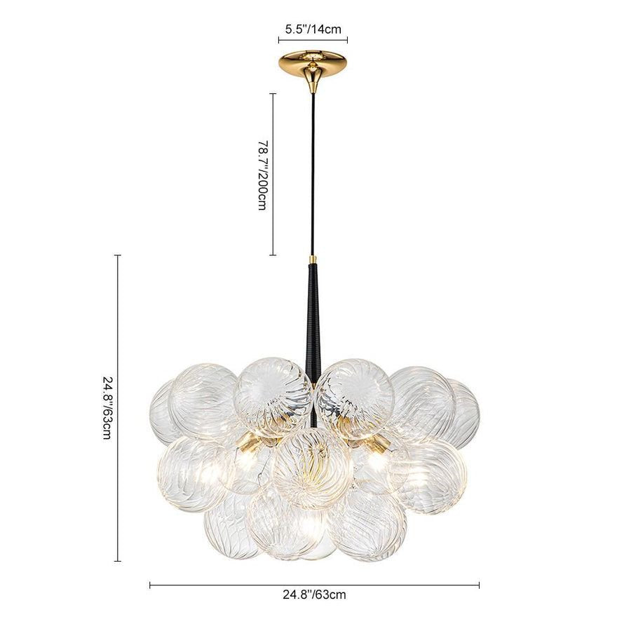 Lightweight Bubble Glass Chandelier for Easy Install