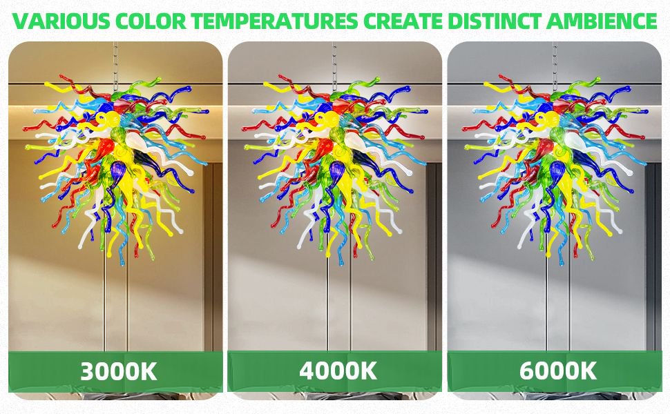 Colored Blown Glass Chandelier – Vibrant Artistic Touch
