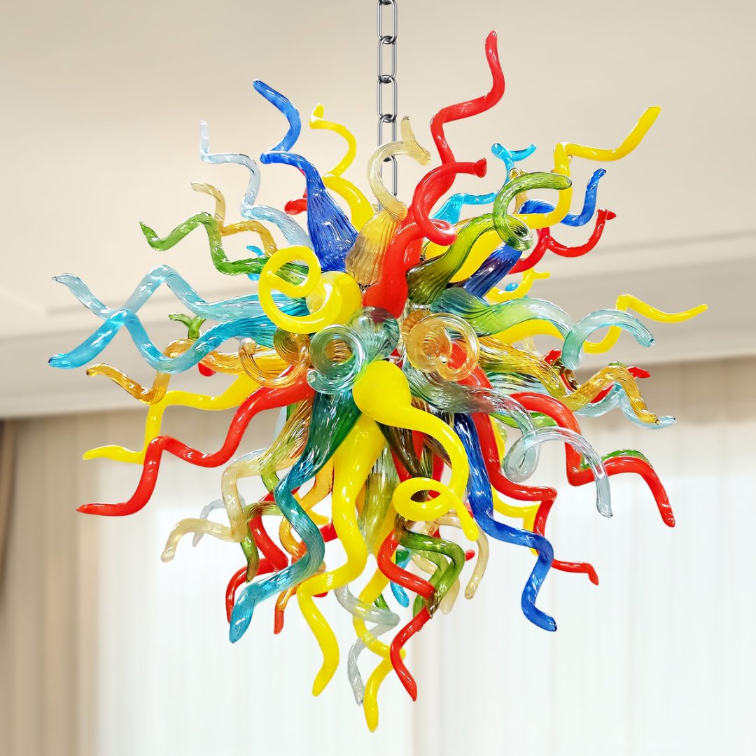 Small Blown Glass Chandelier – Perfect for Bedrooms