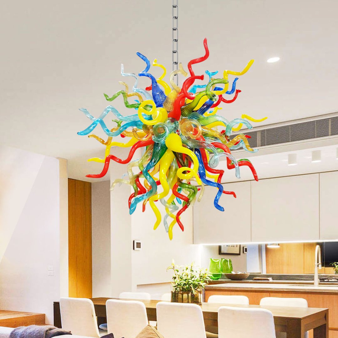 Small Blown Glass Chandelier – Perfect for Bedrooms