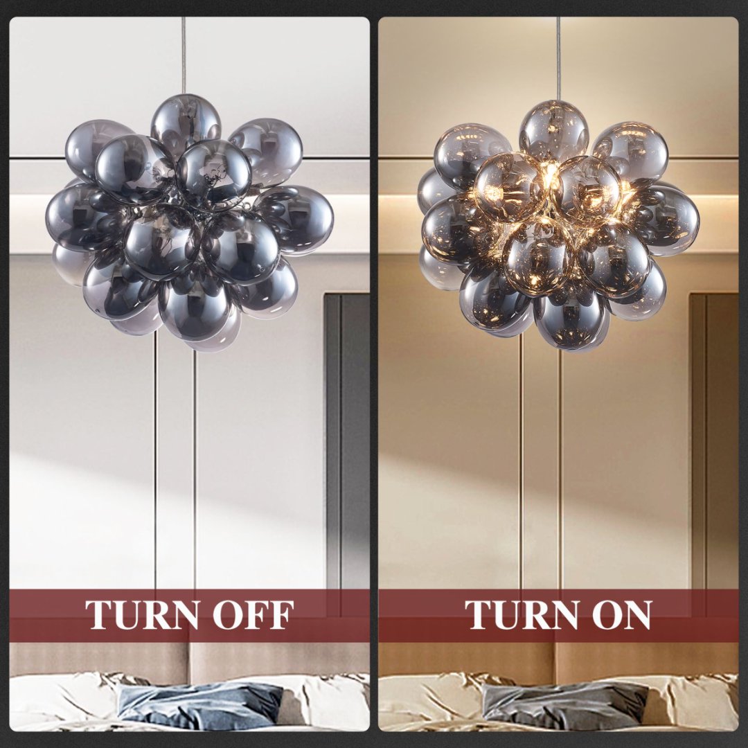 Bubble Glass Chandelier for Living Room - Modern Focal Point