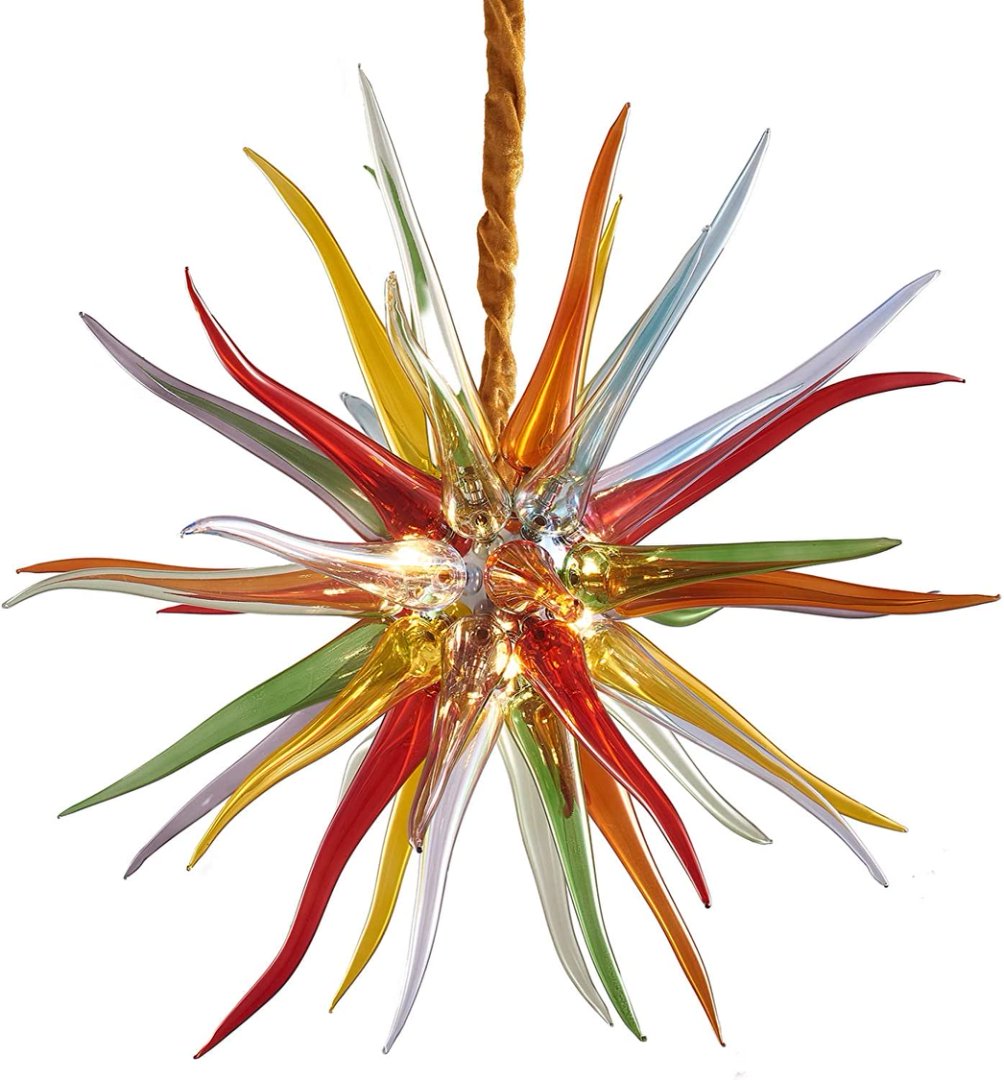 Mid-Century Blown Glass Chandelier – Retro Modern