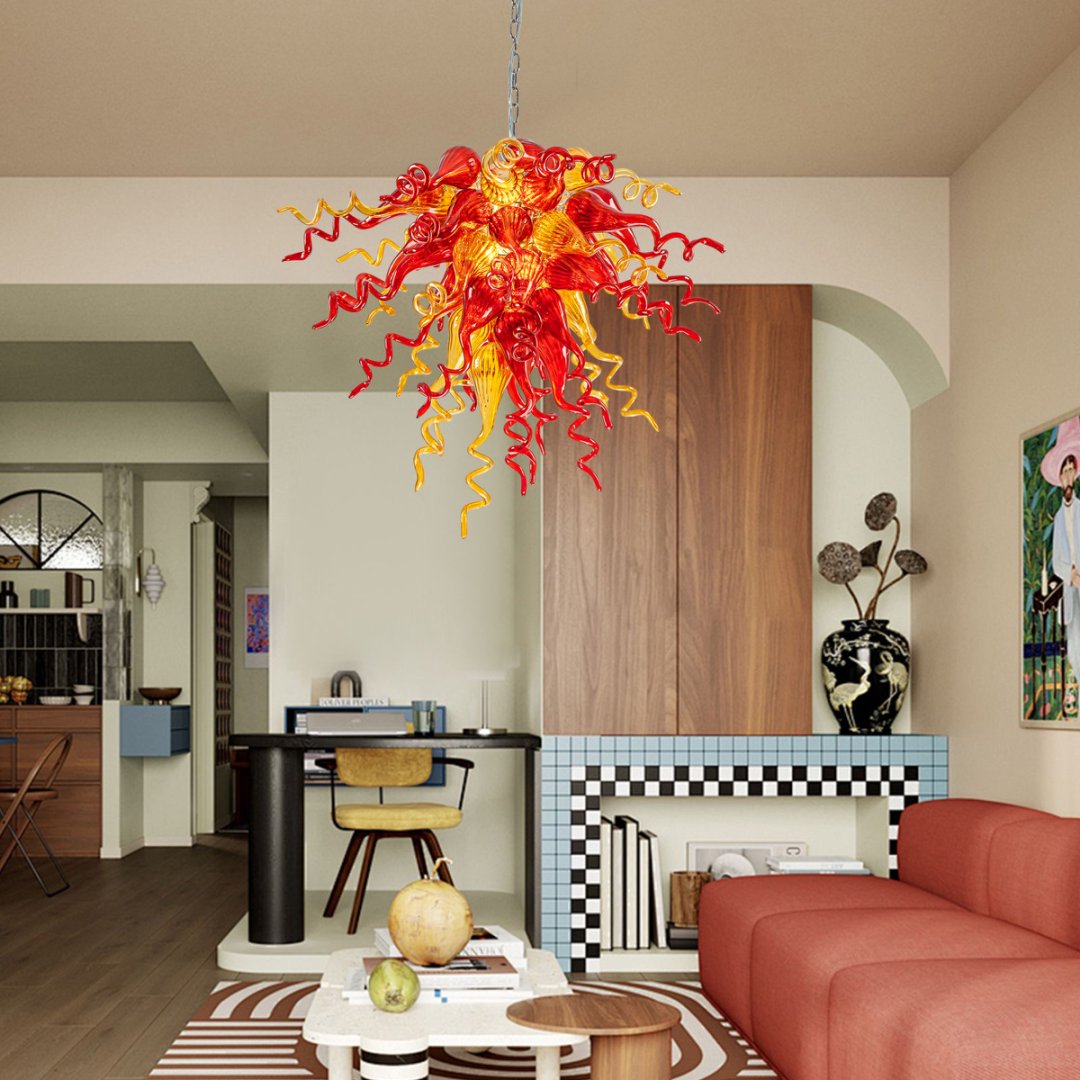 Blown Glass Chandelier – Handmade Luxury Lighting