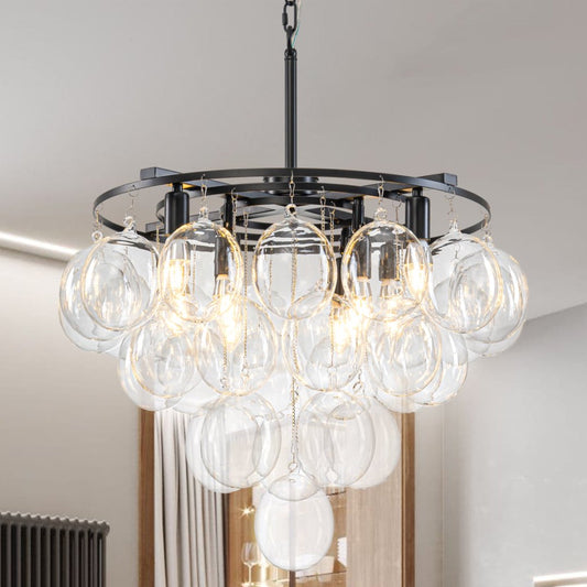 Bubble Glass Chandelier for Staircase - Dramatic Lighting