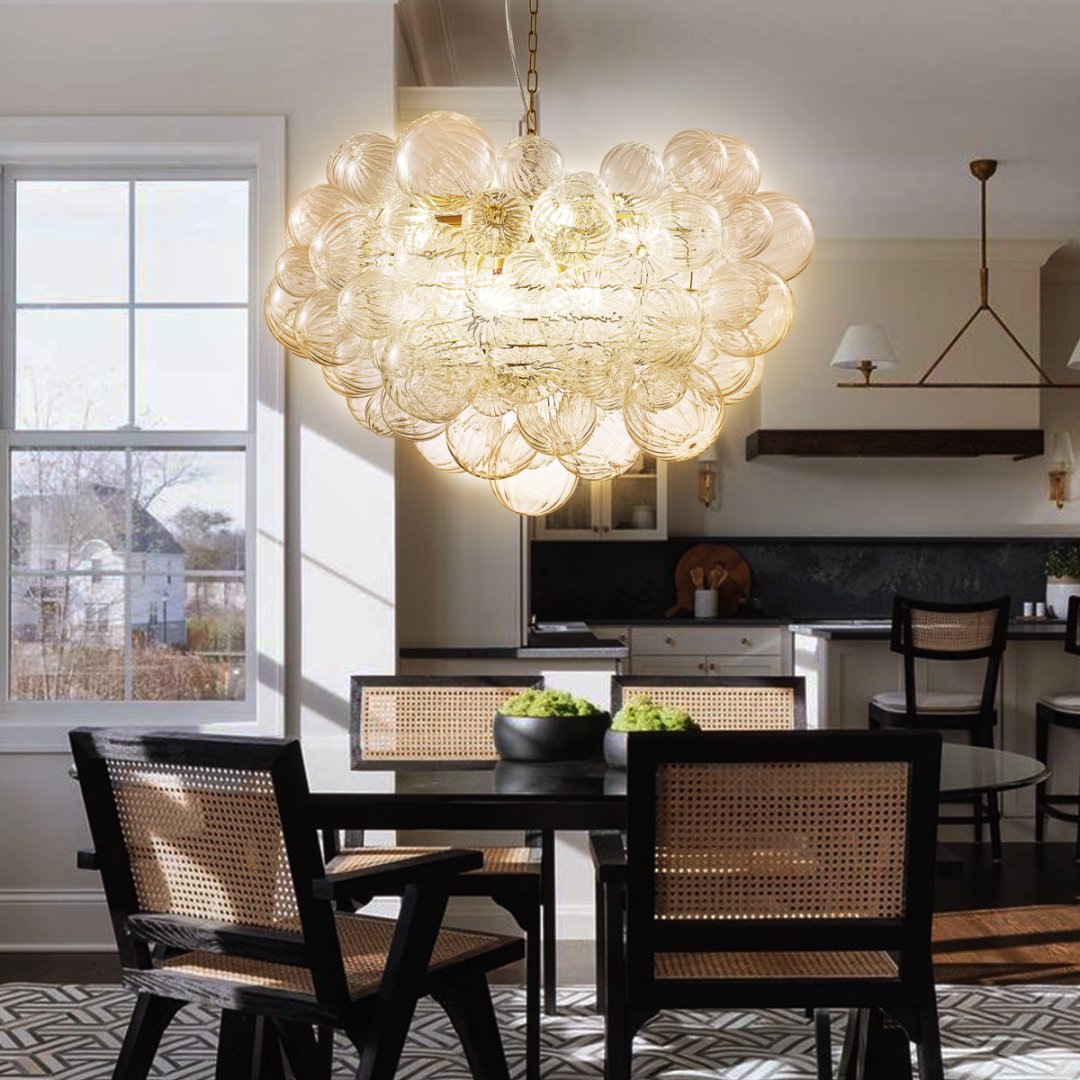 Modern Bubble Glass Chandelier for Contemporary Loft