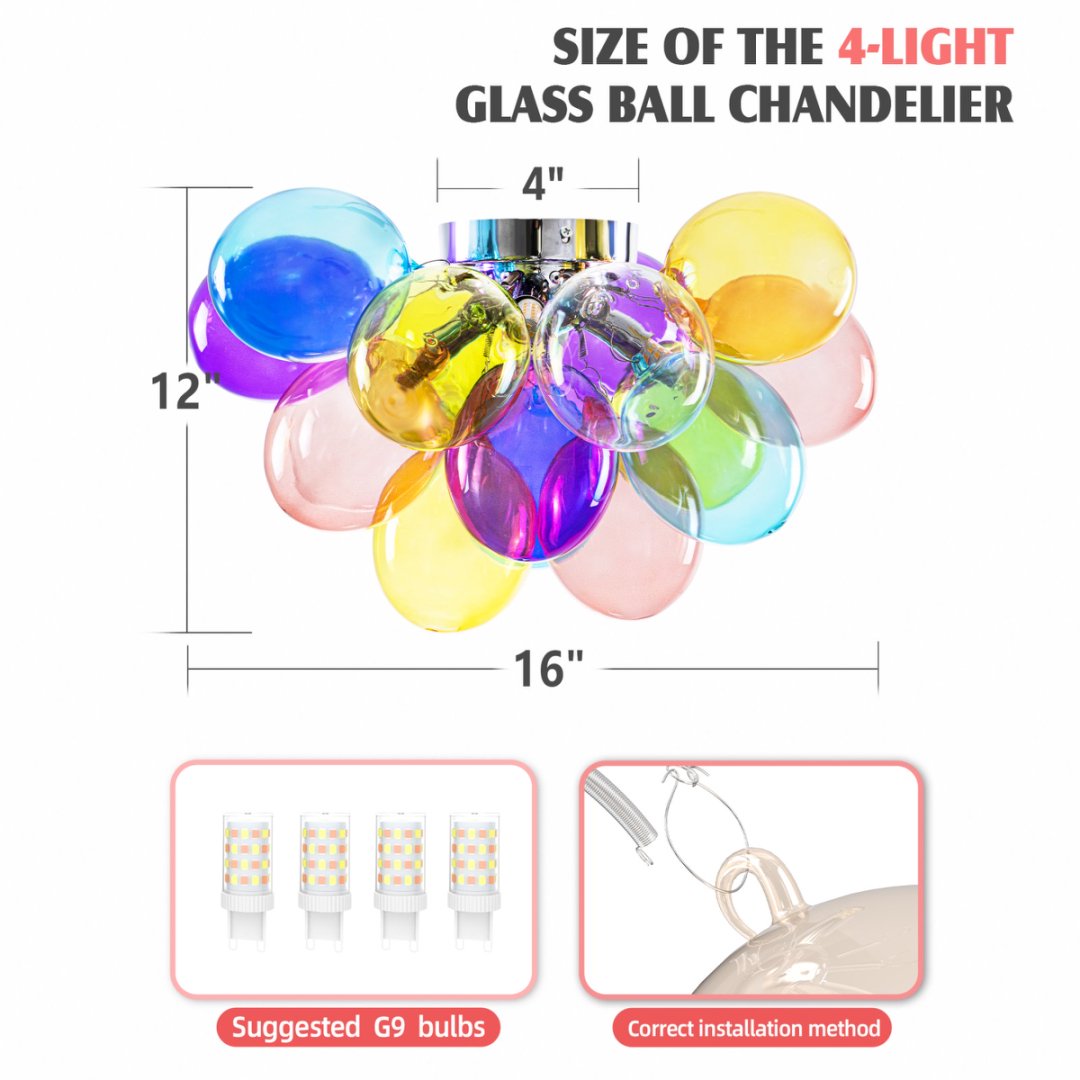 Bubble Glass Chandelier for Hotel Lobby - Luxury Lighting