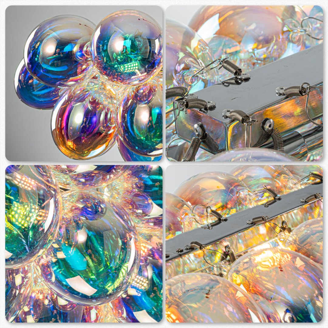 Bubble Glass Chandelier for Dining Room - Elegant Centerpiece