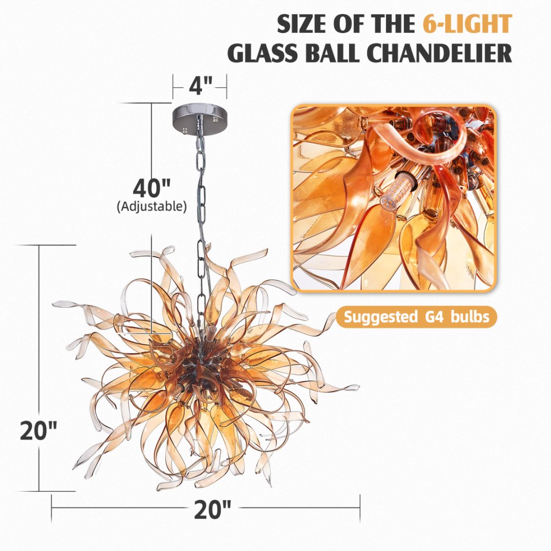 Baroque Blown Glass Chandelier – Ornate Detailing &nbsp;