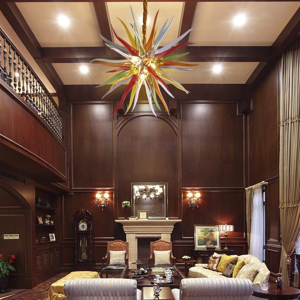 Mid-Century Blown Glass Chandelier – Retro Modern