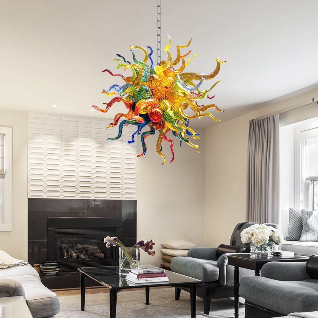 Gold Blown Glass Chandelier – Luxurious & Glamorous