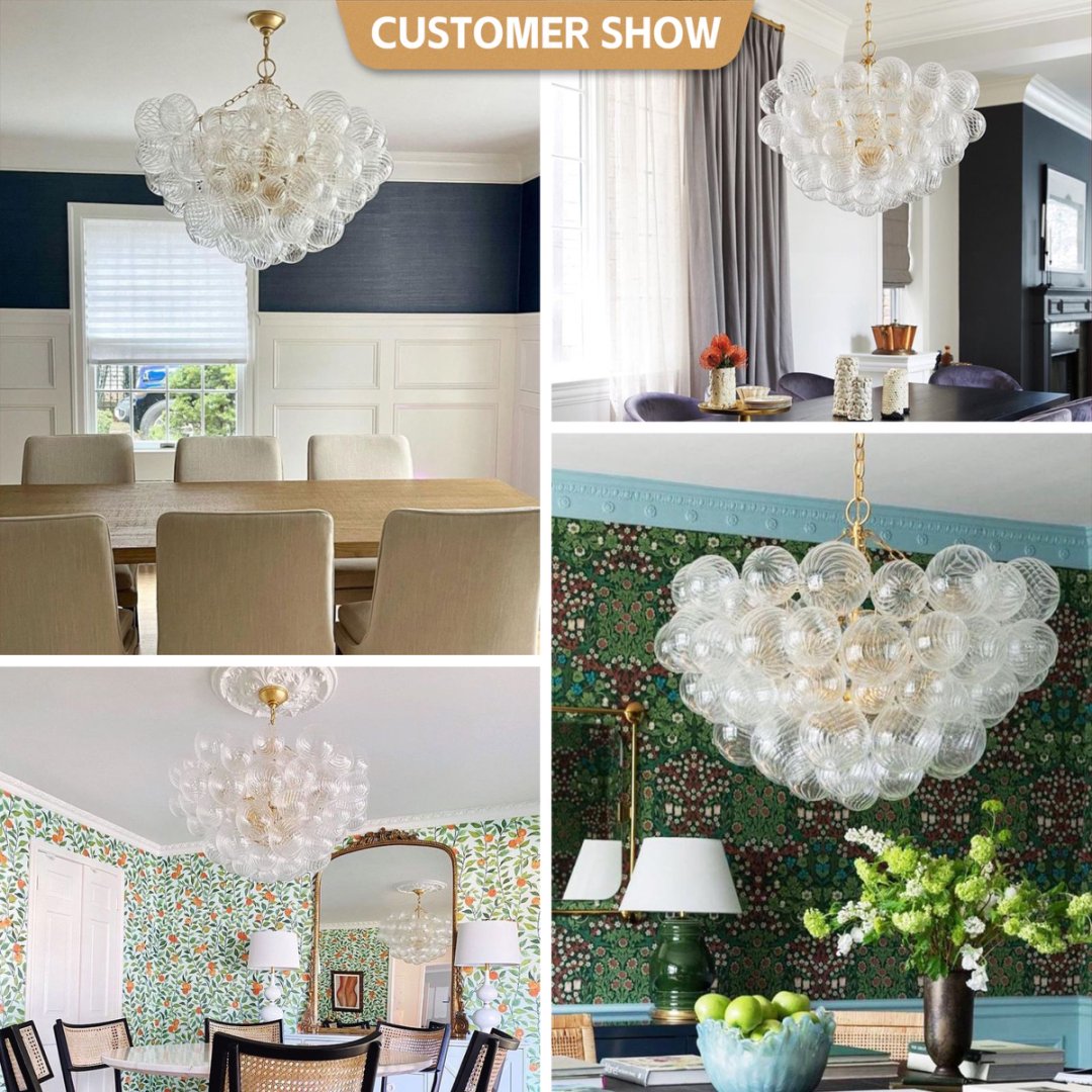 Modern Bubble Glass Chandelier for Contemporary Loft