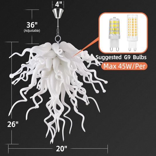 Crystal & Blown Glass Chandelier – Sparkling Elegance