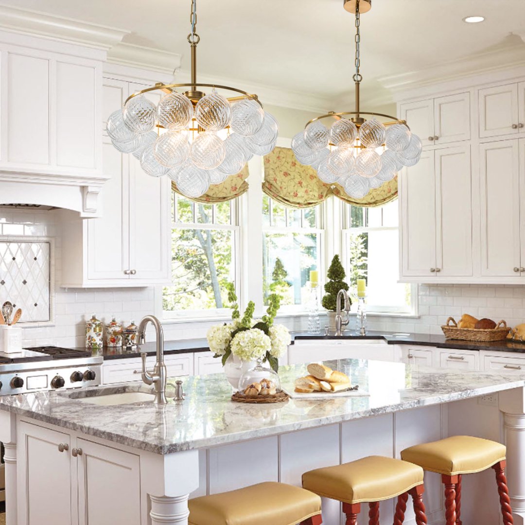 Bubble Glass Chandelier for Patio - Weatherproof Design