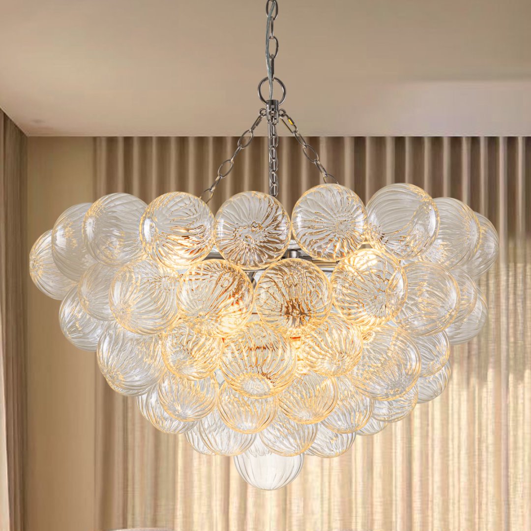 Minimalist Bubble Glass Chandelier for Scandinavian Home