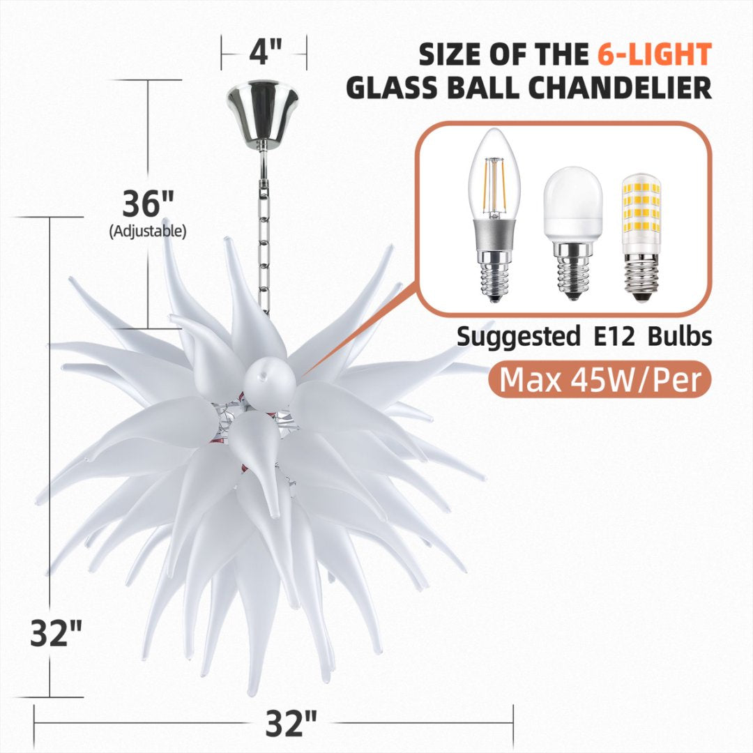 Tiered Blown Glass Chandelier – Layered Illumination