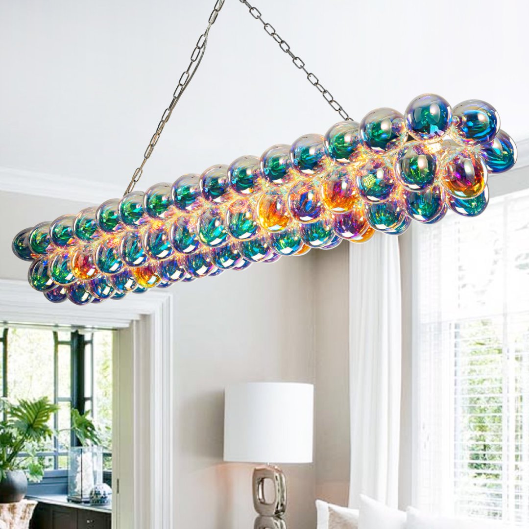 Bubble Glass Chandelier for Dining Room - Elegant Centerpiece