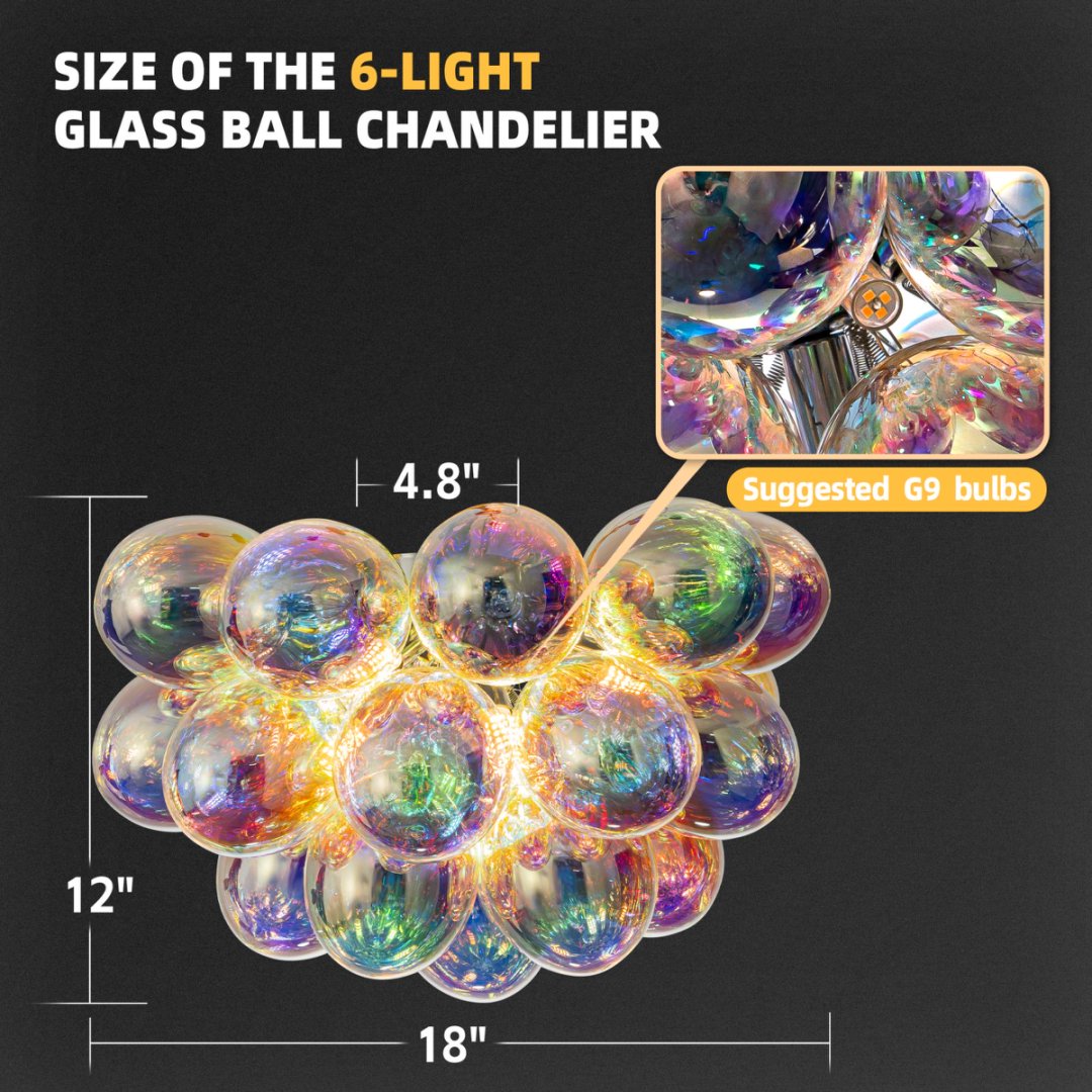 Bubble Glass Chandelier for Kitchen Island - Functional Art