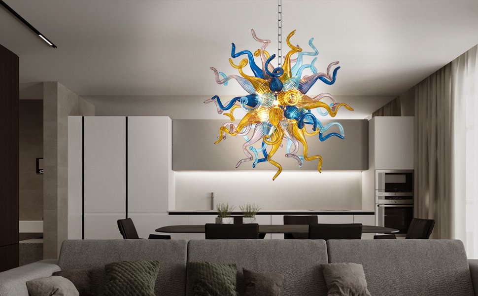Luxury Blown Glass Chandelier – Affordable Elegance