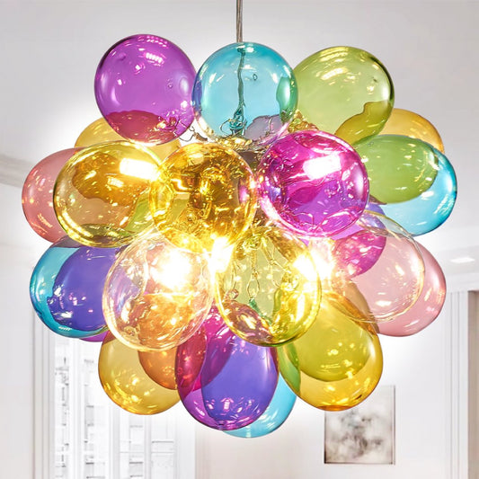Bubble Glass Chandelier for Bedroom - Soft Ambient Lighting