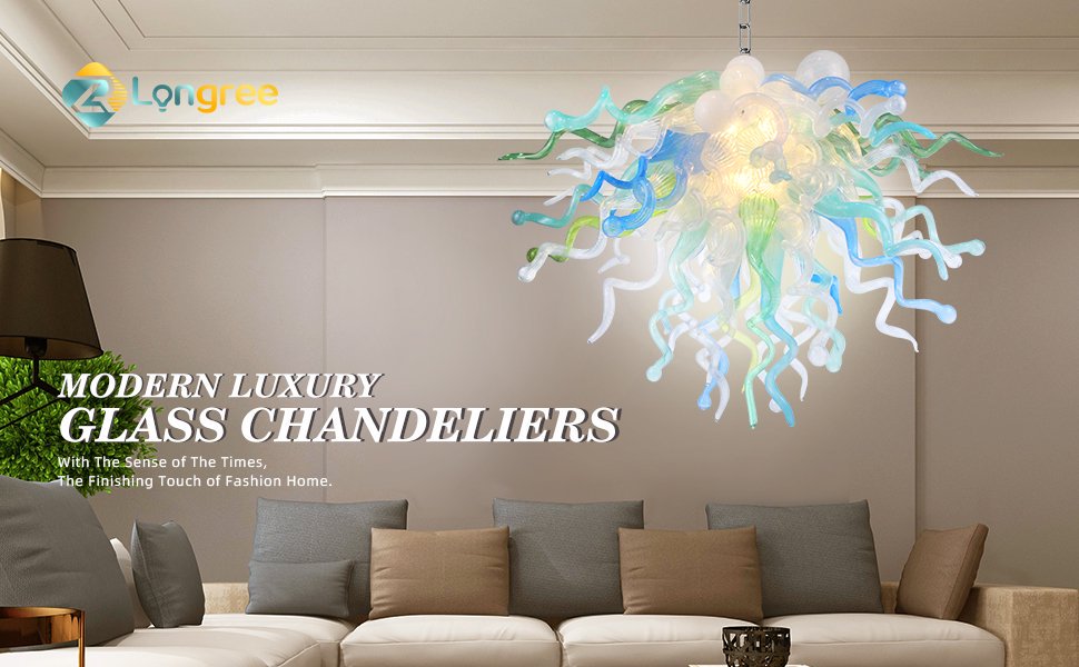 Vintage Blown Glass Chandelier – Classic Timeless Design