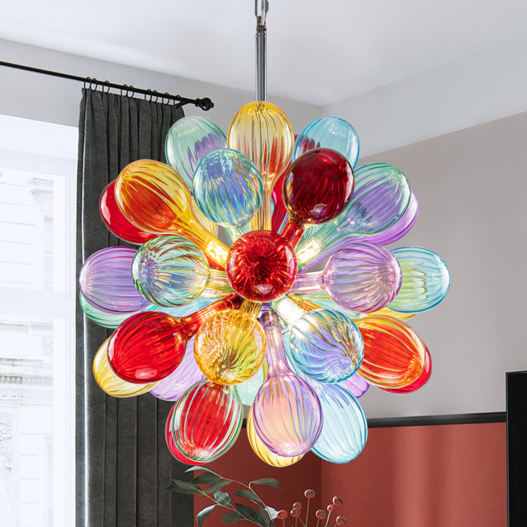 Crystal Bubble Glass Chandelier for Luxury Penthouse