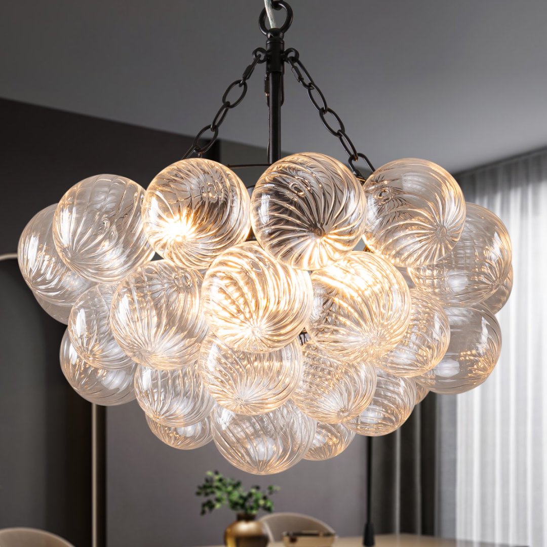 Large Bubble Glass Chandelier for High Ceiling Foyer