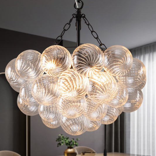 Large Bubble Glass Chandelier for High Ceiling Foyer
