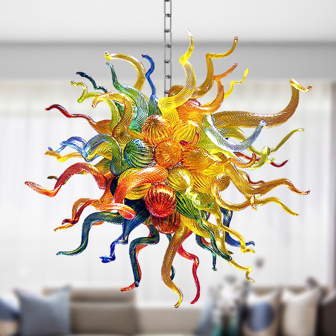 Gold Blown Glass Chandelier – Luxurious & Glamorous
