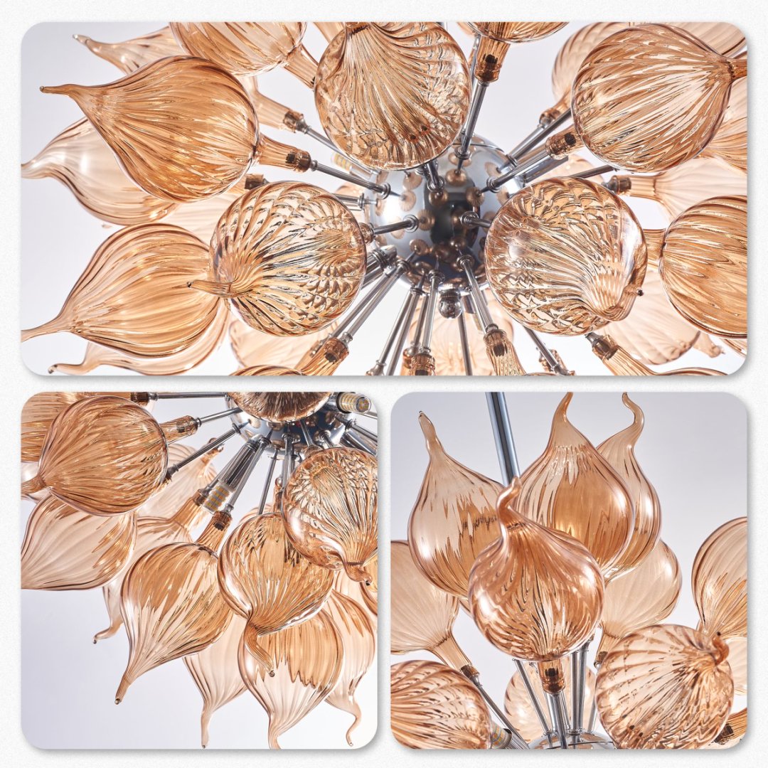 LED Blown Glass Chandelier – Energy Efficient Lighting