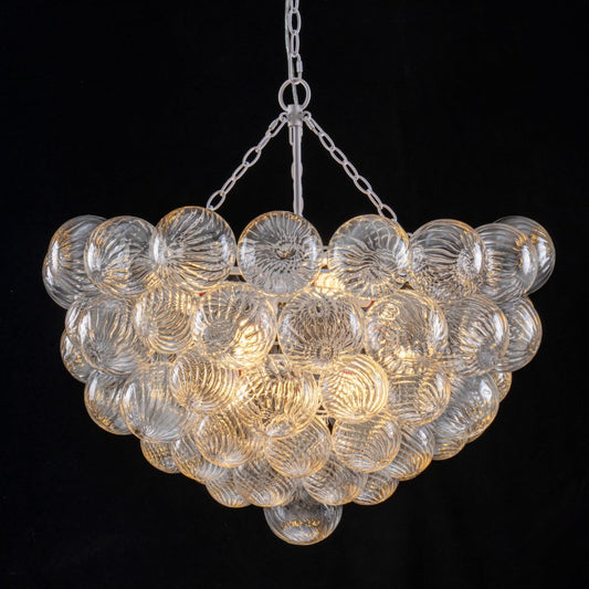 Round Bubble Glass Chandelier for Formal Dining Space