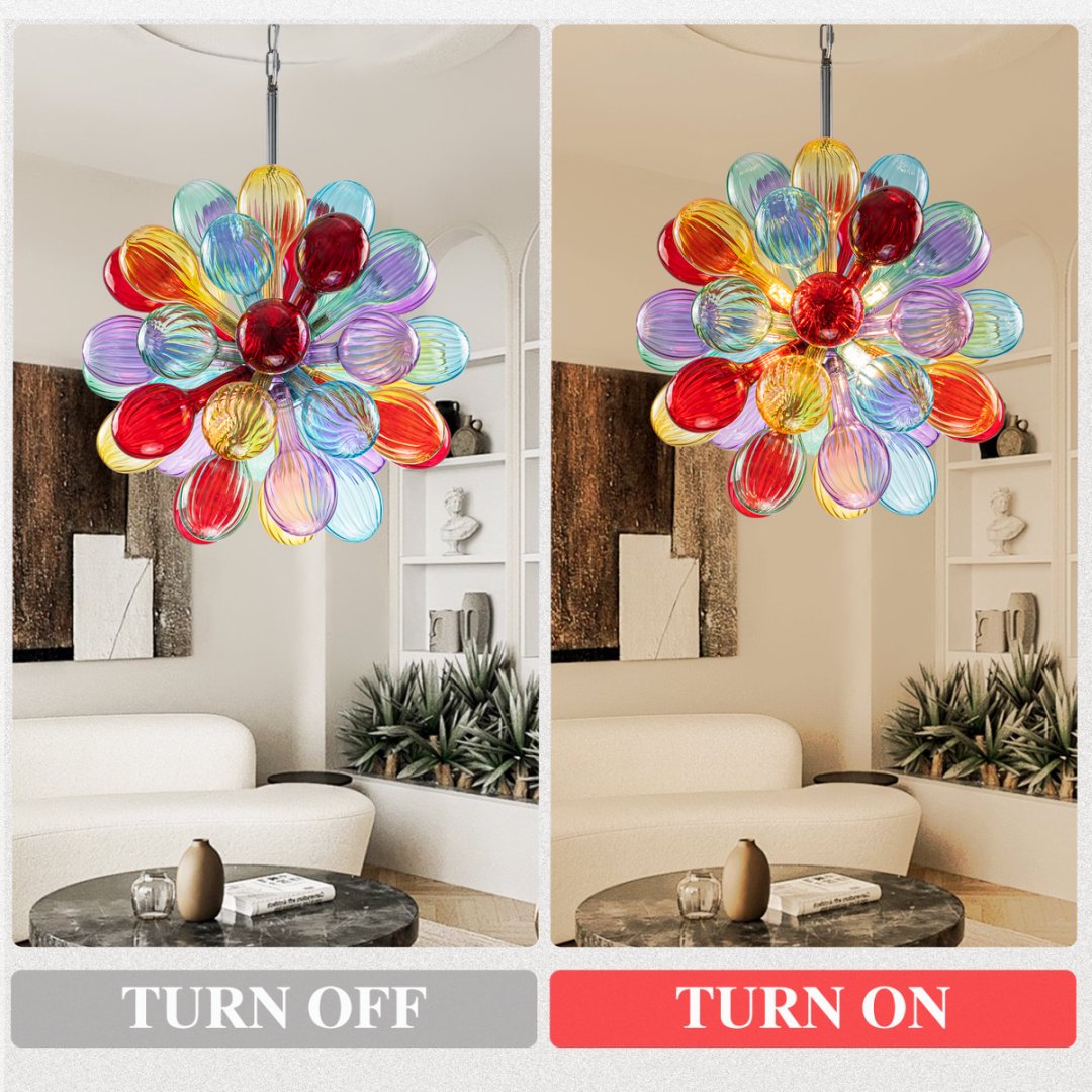 Crystal Bubble Glass Chandelier for Luxury Penthouse