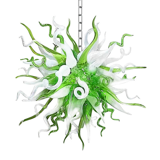 Flush Mount Blown Glass Chandelier – Low Ceiling Friendly