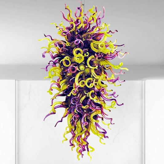 Iridescent Blown Glass Chandelier – Shimmering Effect