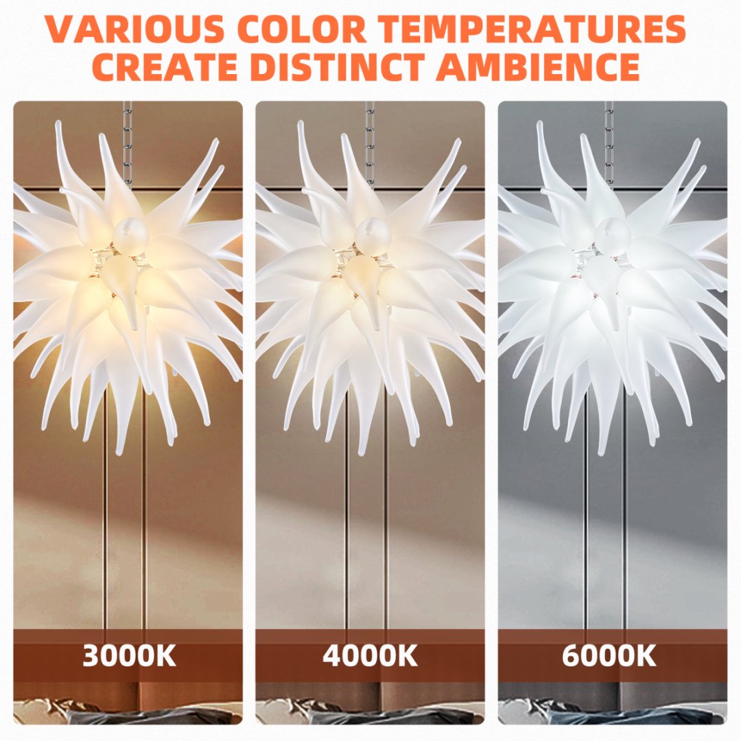Tiered Blown Glass Chandelier – Layered Illumination