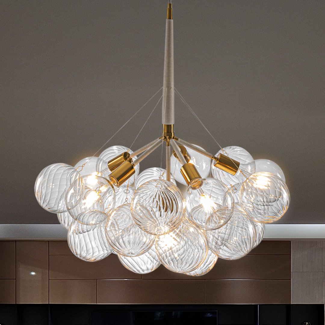 Lightweight Bubble Glass Chandelier for Easy Install