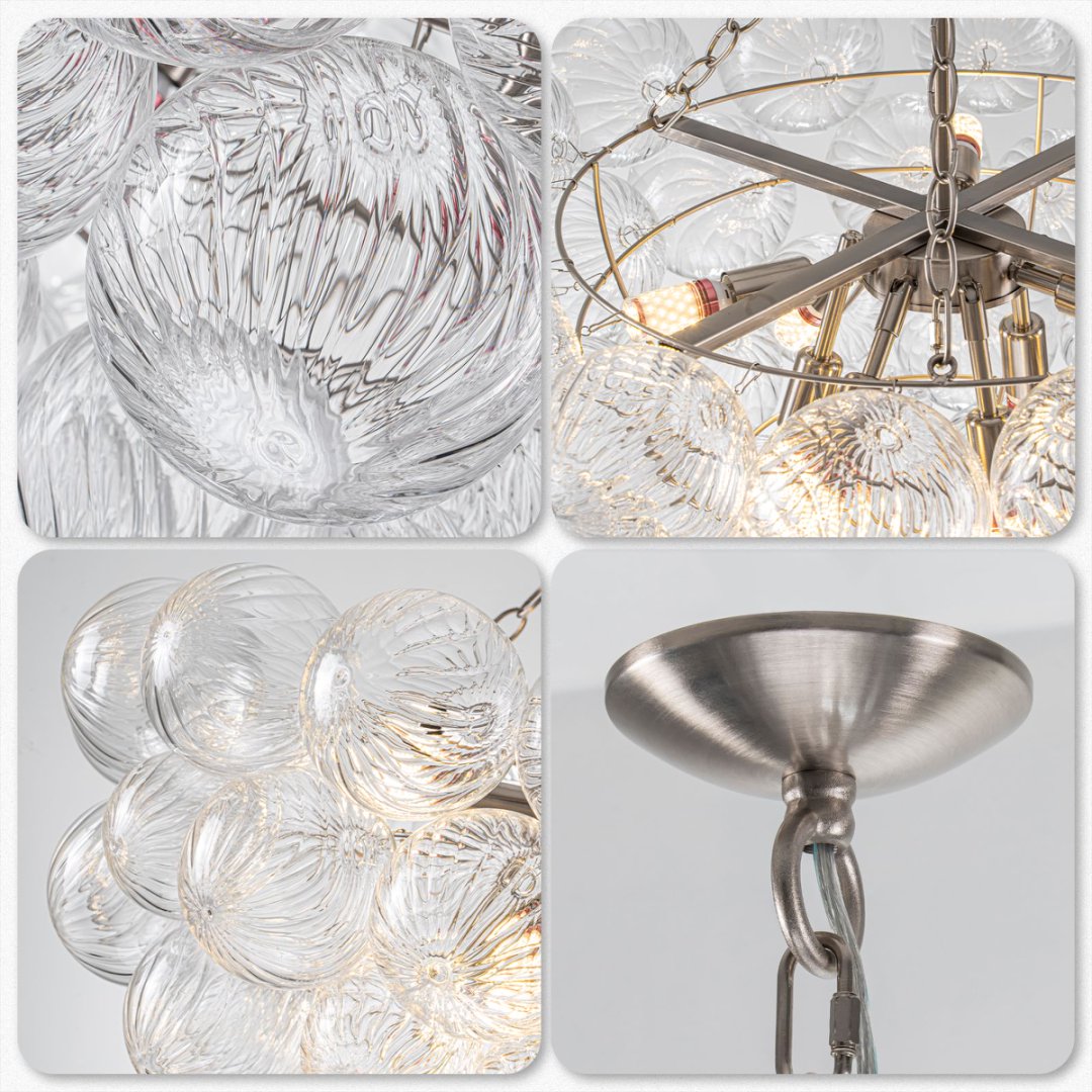 Minimalist Bubble Glass Chandelier for Scandinavian Home