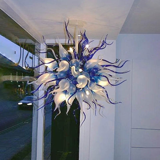 Round Blown Glass Chandelier – Symmetrical Design