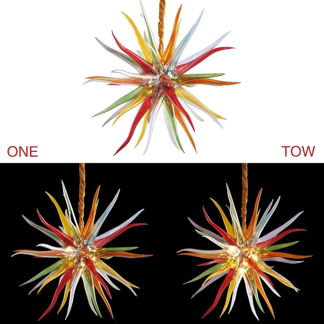 Mid-Century Blown Glass Chandelier – Retro Modern