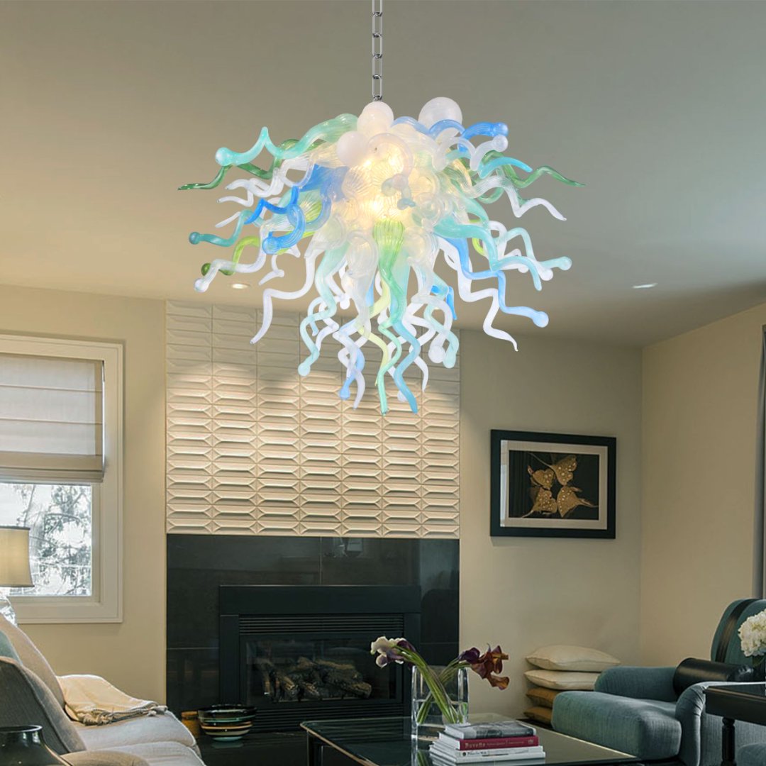 Vintage Blown Glass Chandelier – Classic Timeless Design