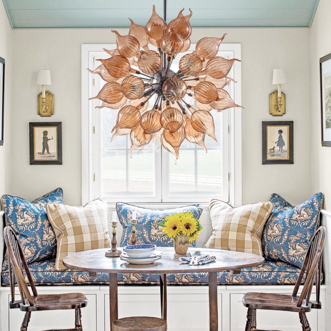 LED Blown Glass Chandelier – Energy Efficient Lighting