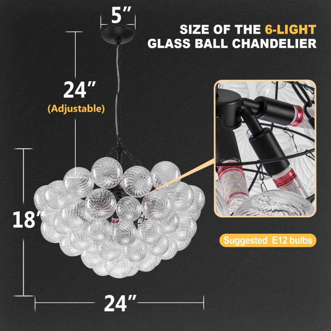 Large Bubble Glass Chandelier for High Ceiling Foyer