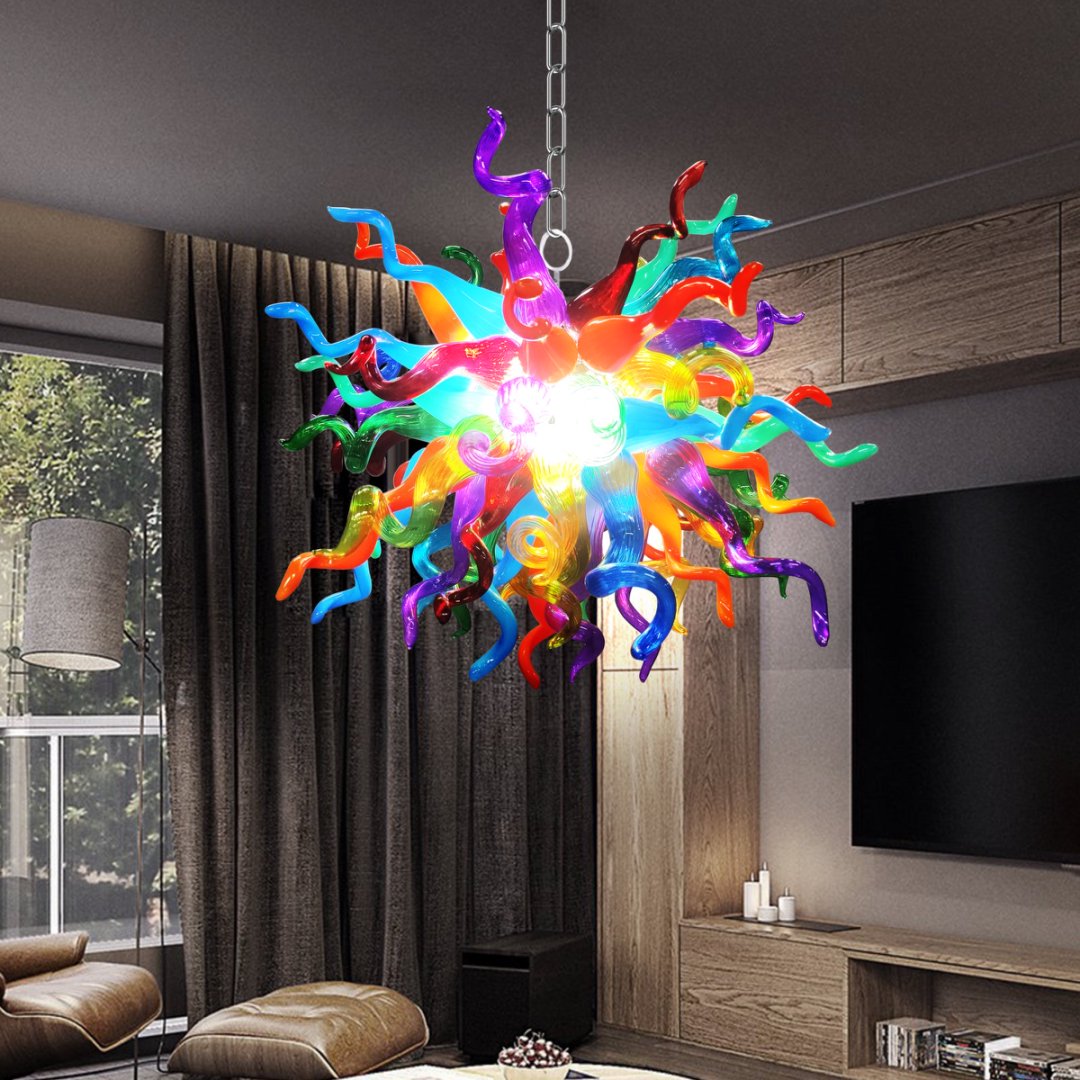 Bohemian Blown Glass Chandelier – Colorful & Unique