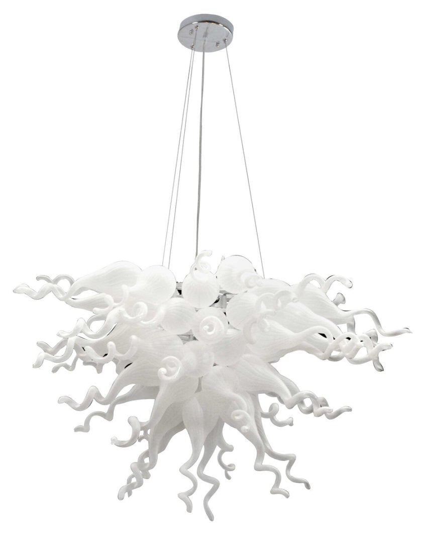 Handmade Blown Glass Chandelier - Artisan Crafted Lighting