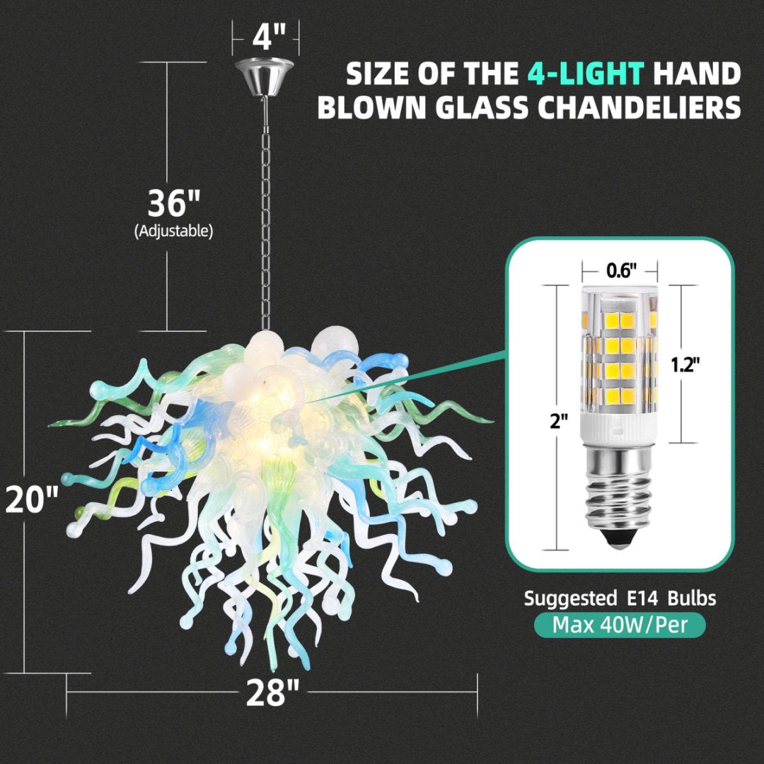 Vintage Blown Glass Chandelier – Classic Timeless Design