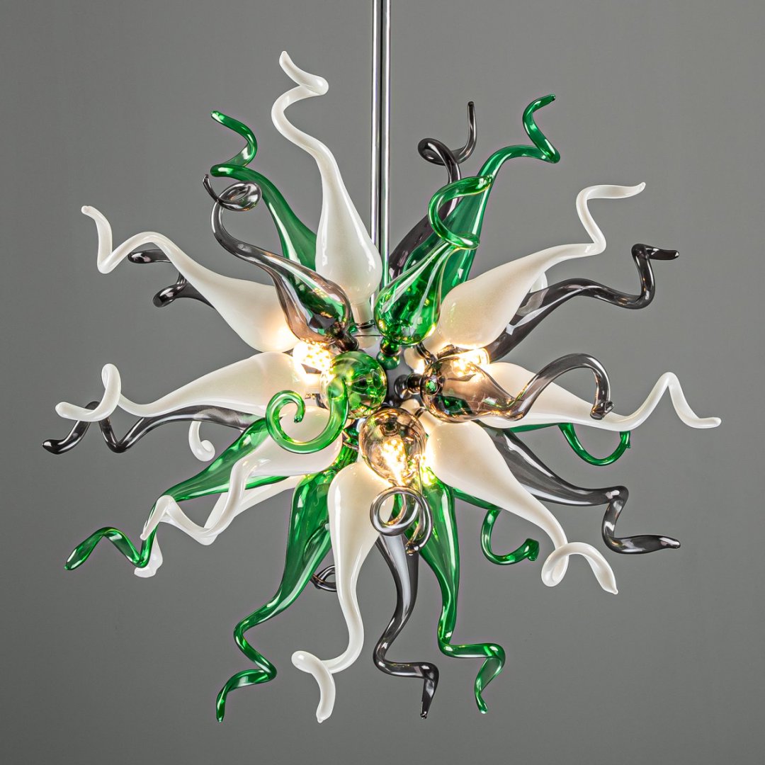 Holiday Blown Glass Chandelier – Festive Sparkle