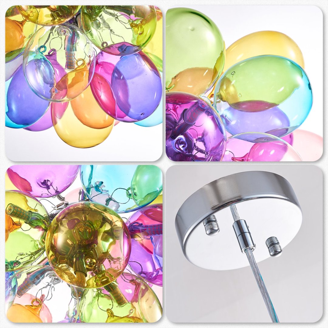 Bubble Glass Chandelier for Bedroom - Soft Ambient Lighting