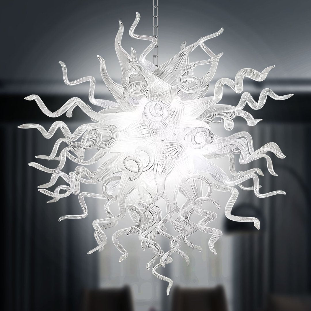 Frosted Blown Glass Chandelier – Soft Diffused Light