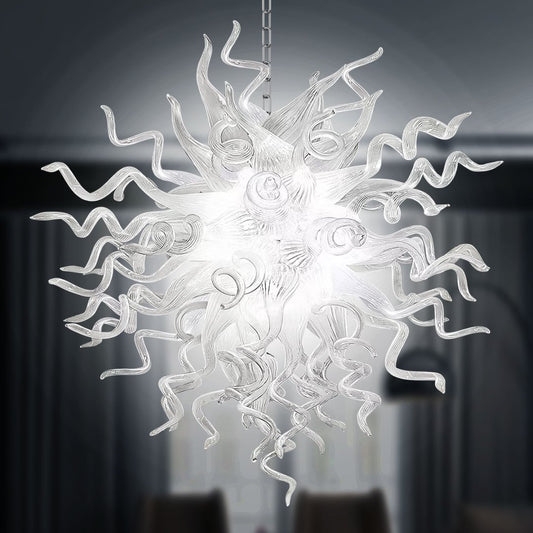 Frosted Blown Glass Chandelier – Soft Diffused Light