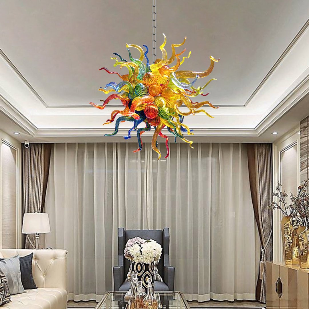 Gold Blown Glass Chandelier – Luxurious & Glamorous